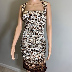Nicole Miller Silk Cheetah Print Dress